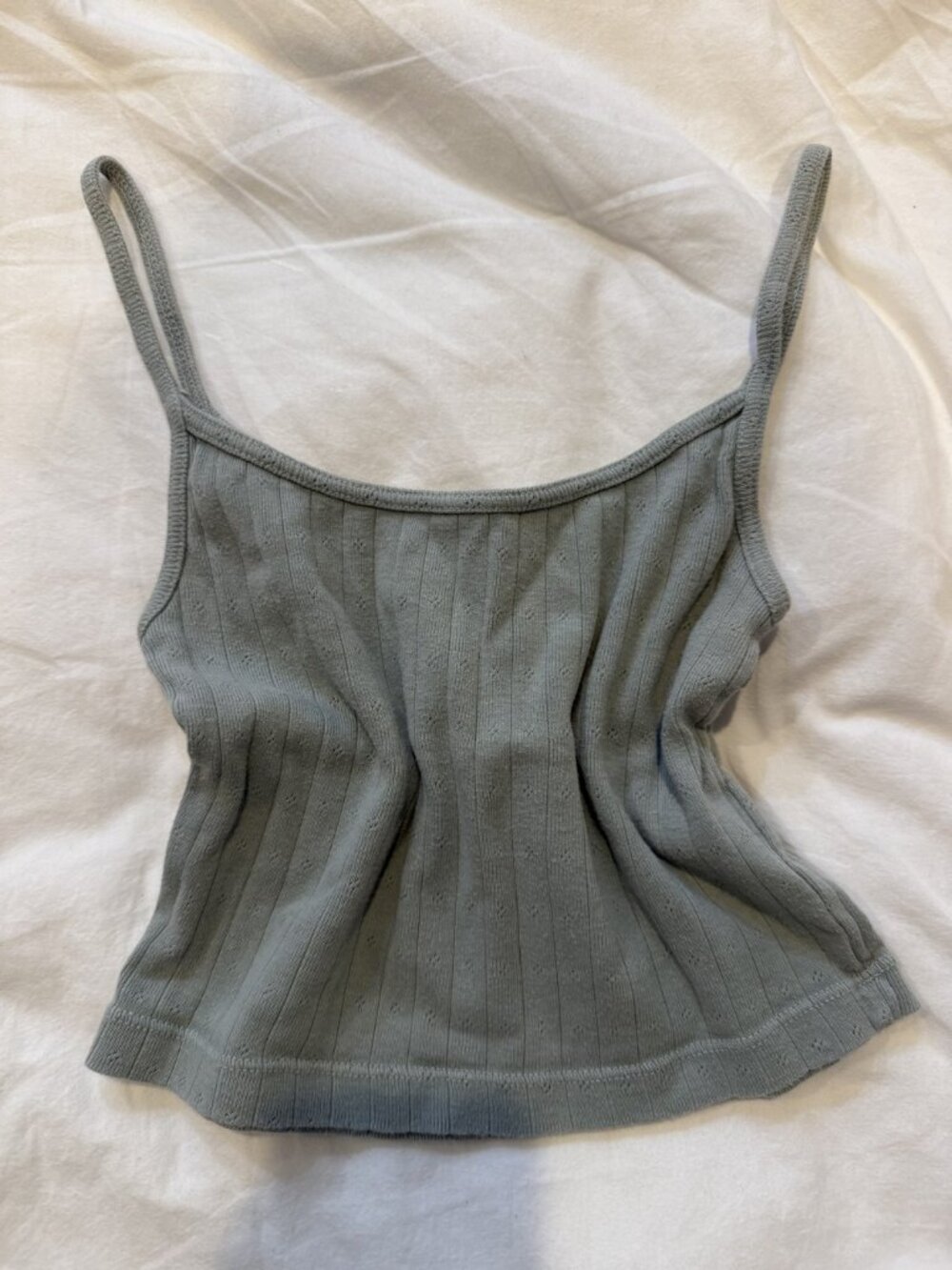 Brandy Melville Sage Pointelle Ribbed Cami
